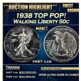 1938 Proof Walking Liberty Half Dollar TOP POP! 50