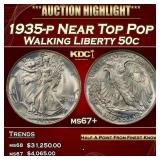 1934-p Walking Liberty Half Dollar TOP POP! 50c ms