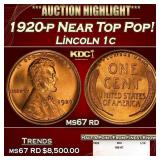 1920-p Lincoln Cent Near Top Pop! 1c ms67 rd SEGS