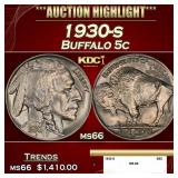 1930-s Buffalo Nickel 5c ms66 SEGS