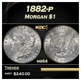 1882-p Morgan Dollar $1 Grades ms64