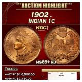 1902 Indian Cent . 1c ms66+ rd SEGS