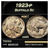 1915-p Buffalo Nickel 5c ms65+ SEGS