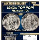 1942-s Mercury Dime TOP POP! 10c ms68+ FSB SEGS