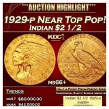 1929-p Gold Indian Quarter Eagle Near Top Pop! $2