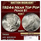 1924-s Peace Dollar Near Top Pop $1 ms65+ SEGS