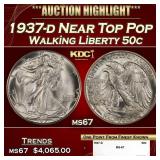 1937-d Walking Liberty Half Dollar Near Top Pop 50