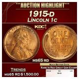 1915-d Lincoln Cent 1c ms65 rd SEGS