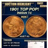 1901 Indian Cent TOP POP! 1c ms67 rd SEGS