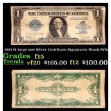 1923 $1 large size Silver Certificate Grades f+ Si