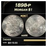 1898-p Morgan Dollar $1 Grades ms66