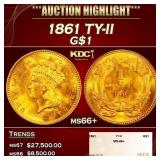 1852-p Gold Liberty Half Eagle $5 ms63 USCG