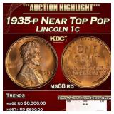 1935-p Lincoln Cent Near Top Pop 1c ms68 rd SEGS
