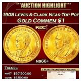 1905 Lewis & Clark Gold Commem Dollar Near Top Pop