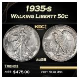 1935-s Walking Liberty Half Dollar 50c Grades au58