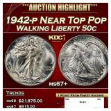 1942-p Walking Liberty Half Dollar Near Top Pop 50