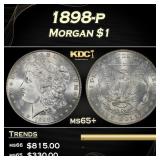 1898-p Morgan Dollar $1 Grades ms65+