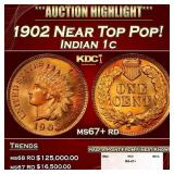 1902 Indian Cent Near Top Pop! 1c ms67+ rd SEGS