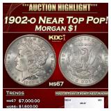 1884-o Morgan Dollar Toned Near Top Pop $1 ms67+ S