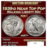1939-d Walking Liberty Half Dollar Near Top Pop 50