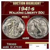 1941-s Walking Liberty Half Dollar 50c ms66 SEGS