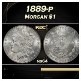 1889-p Morgan Dollar $1 Grades ms64