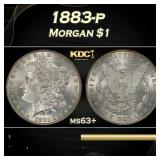 1883-p Morgan Dollar $1 Grades ms63+