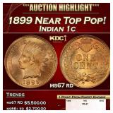 1899 Indian Cent Near Top Pop! 1c ms67 rd SEGS