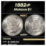 1882-p Morgan Dollar $1 Grades ms65+