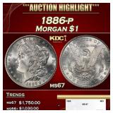 1886-p Morgan Dollar $1 ms67 SEGS