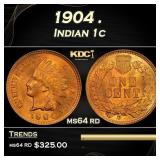 1904 Indian Cent . 1c Grades ms64 rd