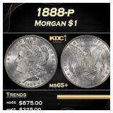 1888-p Morgan Dollar $1 Grades ms65+