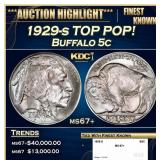 1929-s Buffalo Nickel TOP POP! 5c ms67+ SEGS