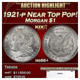 1921-p Morgan Dollar Near Top Pop! $1 ms66+ SEGS