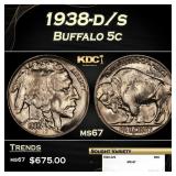 1938-d/s Buffalo Nickel 5c ms67 SEGS