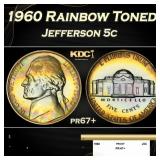 1885 Proof Indian Cent Rainbow Toned Near Top Pop!