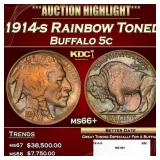 1938-d/s Buffalo Nickel Near Top Pop! 5c ms67+ SEG