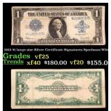 1923 $1 large size Silver Certificate Grades vf+ S