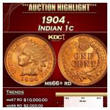 1904 Indian Cent . 1c ms66+ rd SEGS
