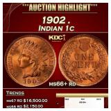 1902 Indian Cent . 1c ms66+ rd SEGS