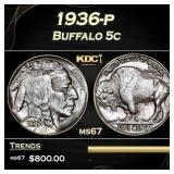 1938-d Buffalo Nickel Rainbow Toned Near Top Pop 5