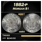 1882-p Morgan Dollar $1 Grades ms64