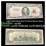 1966 $100 Red Seal United States Note Grades Choic