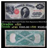 1917 $1 Large Size Legal Tender Note Grades vf+ Si
