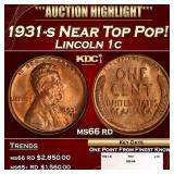 1931-s Lincoln Cent Near Top Pop! 1c ms66 rd SEGS