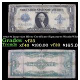 1923 $1 large size Silver Certificate Grades vf+ S