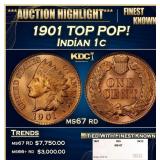 1901 Indian Cent TOP POP! 1c ms67 rd SEGS