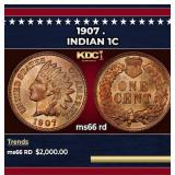 1907 Indian Cent . 1c ms66 rd SEGS