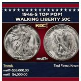 1946-s Walking Liberty Half Dollar TOP POP! 50c ms