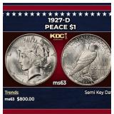 1927-d Peace Dollar $1 Grades ms63
